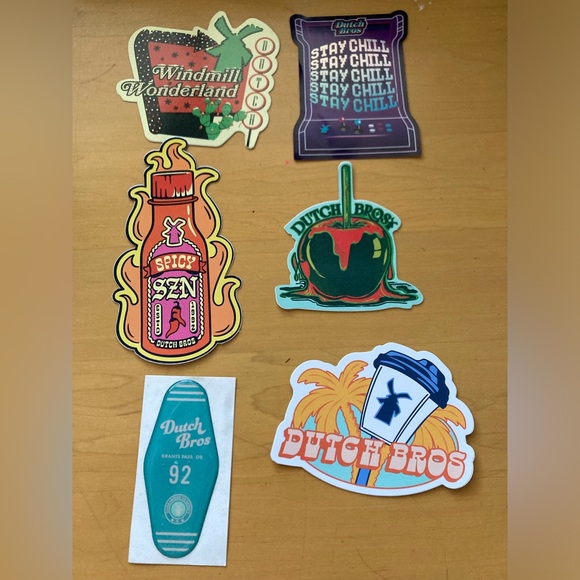 Lot of 6 Rare Hard to find Arizona Diamondbacks Dutch Bros Stickers, Christmas - Picture 2 of 3